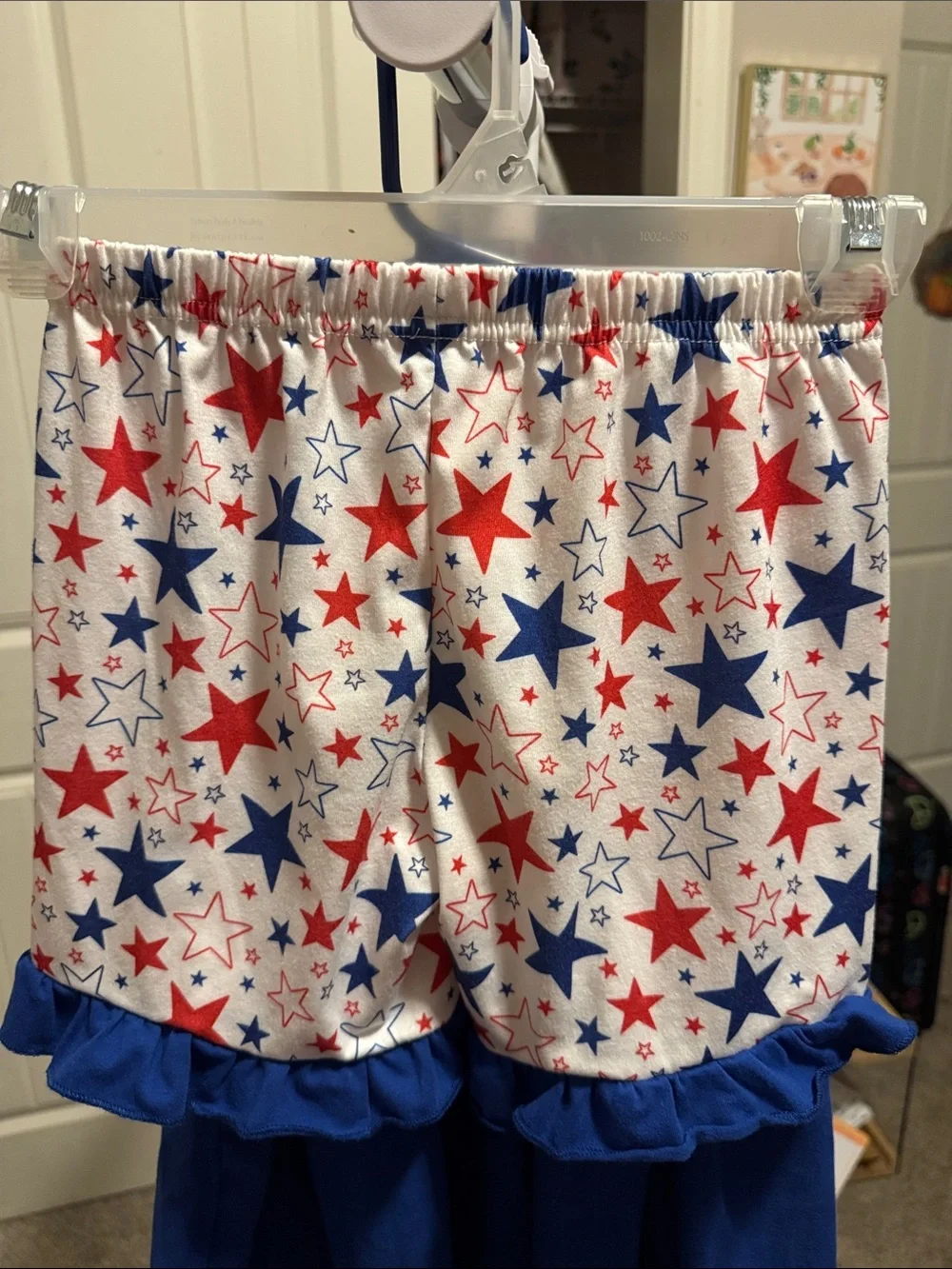 Patriotic Blue Puppy Embroidered Girls' 2 piece set  - handmade 4T